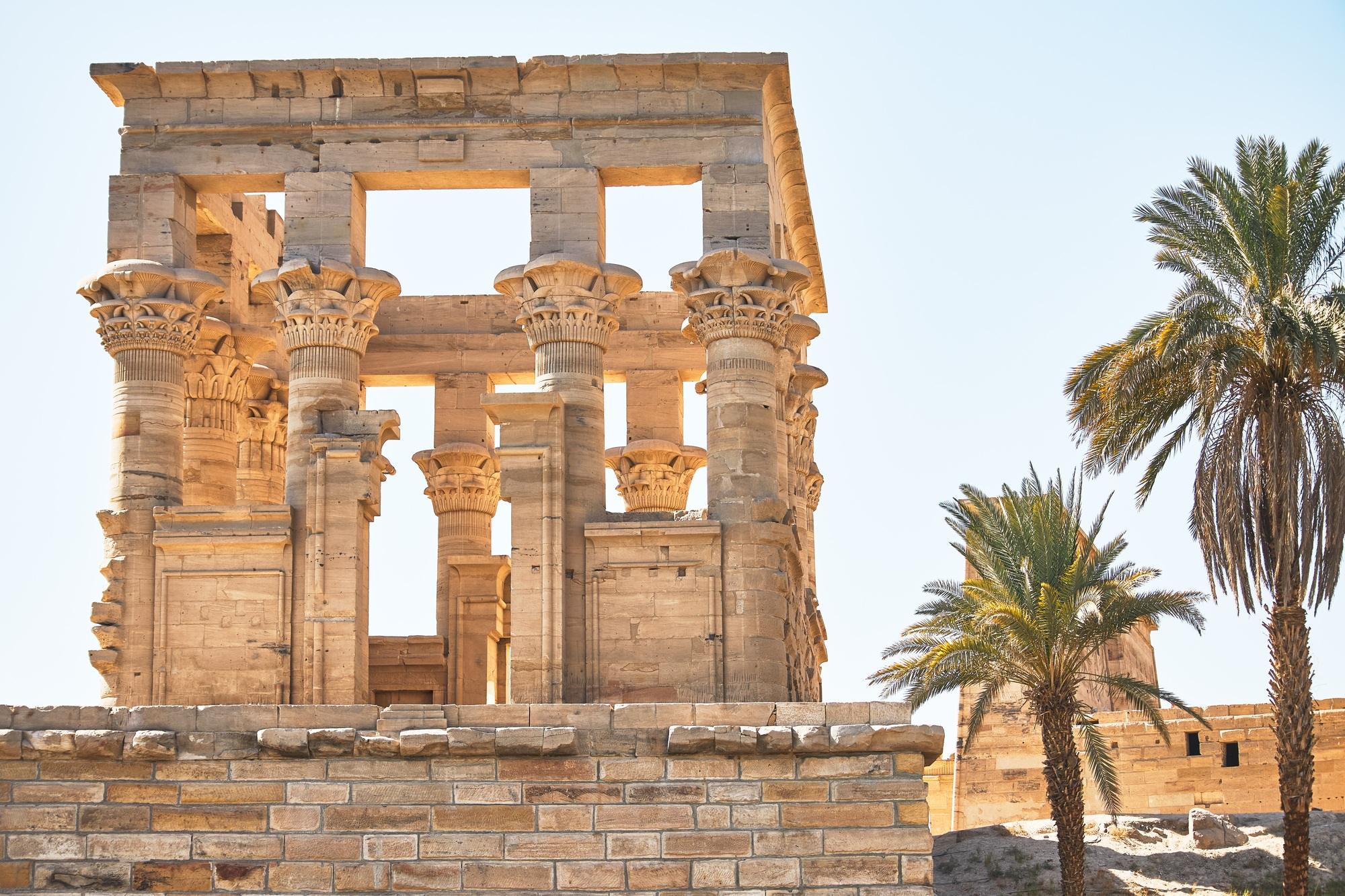 The Philae Temple. Popular Egyptian landmark. Ancient Egypt. Vacation destination. Historic site